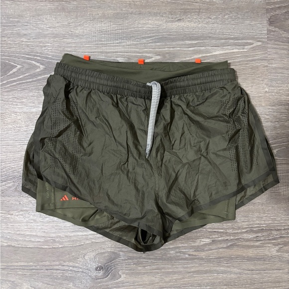 Adidas ADI365 H.Koumori Running 2-in-1 shorts EUC in Olive strata size Small - Picture 1 of 6